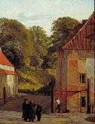 Christen Kobke A View of the Square in the Kastel Looking Towards the Ramparts oil painting reproduction